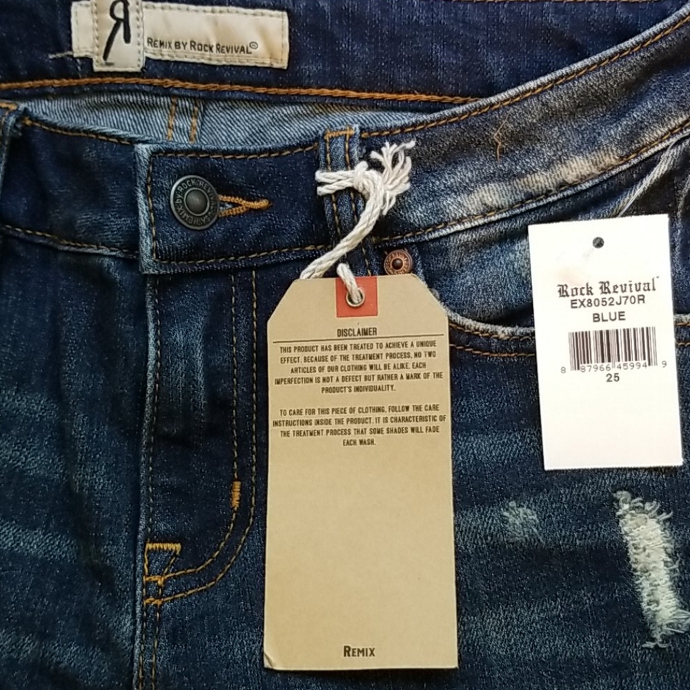 NWT Rock Revival Remix Mid Rise Straight destroyed - Picture 5 of 12